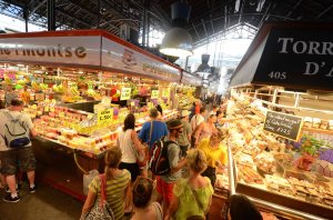 Food galore at the market in Barcelona